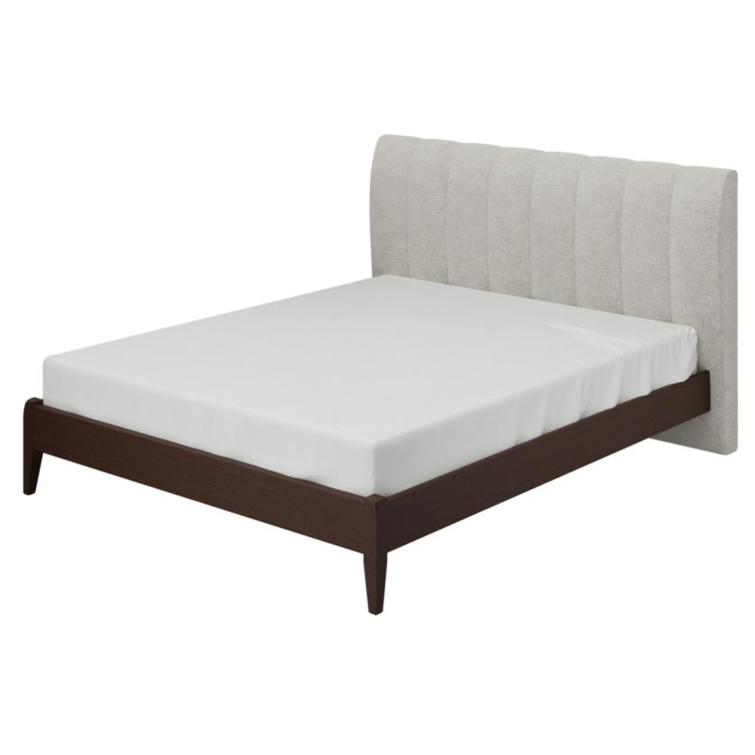 Кровать Bravo Джали, двуспальная, 160х200 см, спинка: перламутровый/вертикаль, каркас: дуб коньяк