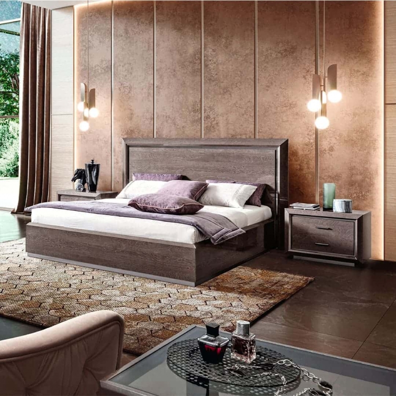 Кровать Camelgroup Elite silver, двуспальная, 180х200 см, цвет: серебристая береза (165LET.02PL)165LET.02PL