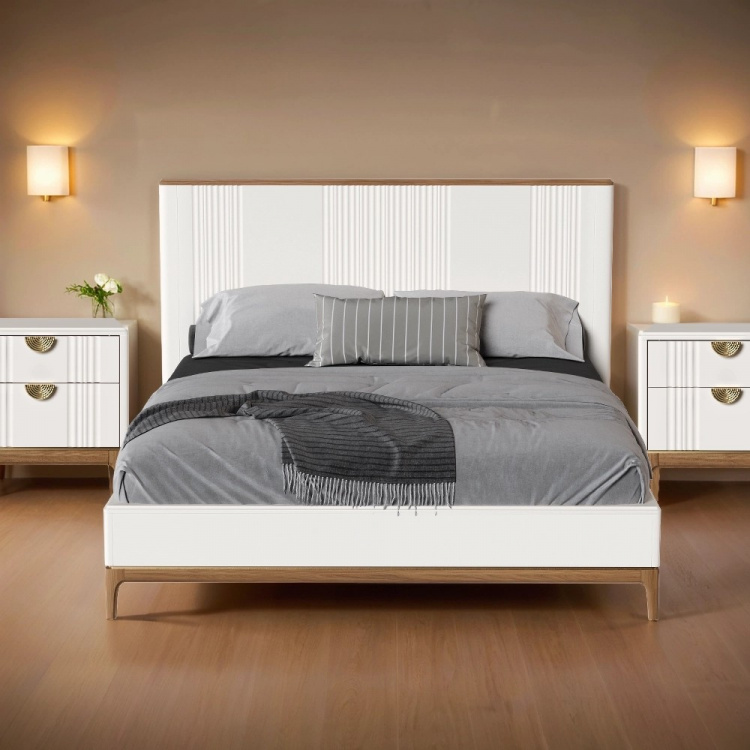 Кровать полуторная Bari White, 140x200 см, цвет: белый (BR204W)BR204W Кровать полуторная Bari White, 140x200 см, цвет: белый (BR204W)BR204W