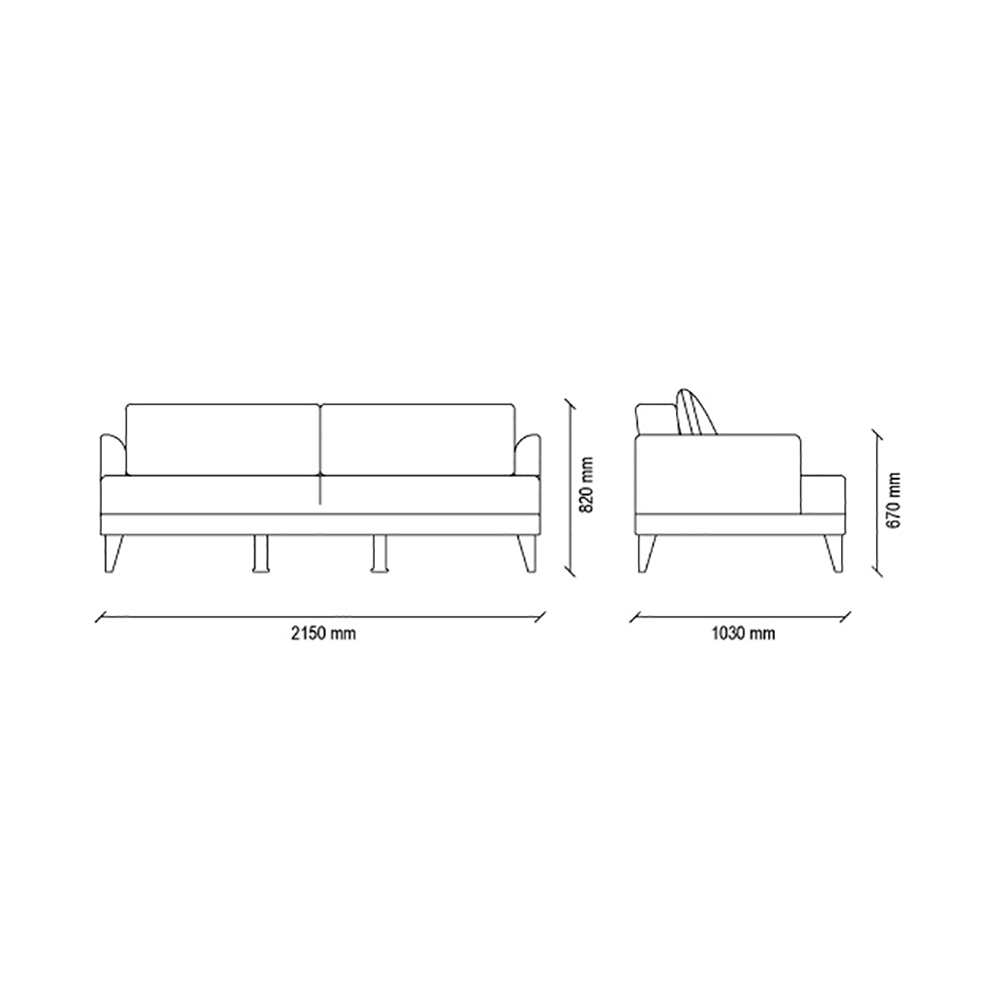 Диван-кровать Enza Home Fiore, трёхместный, ткань 10405 Dark Grey, размер 215х103х82 см