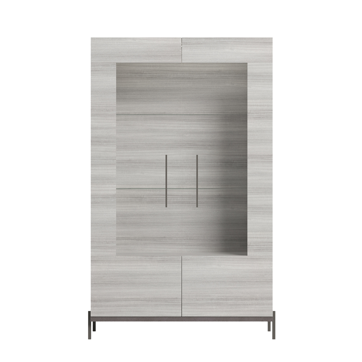 Витрина Status Mia, двухдверная, с подсветкой, цвет Grey, 119x43x192 см (MIDGRV201)MIDGRV201