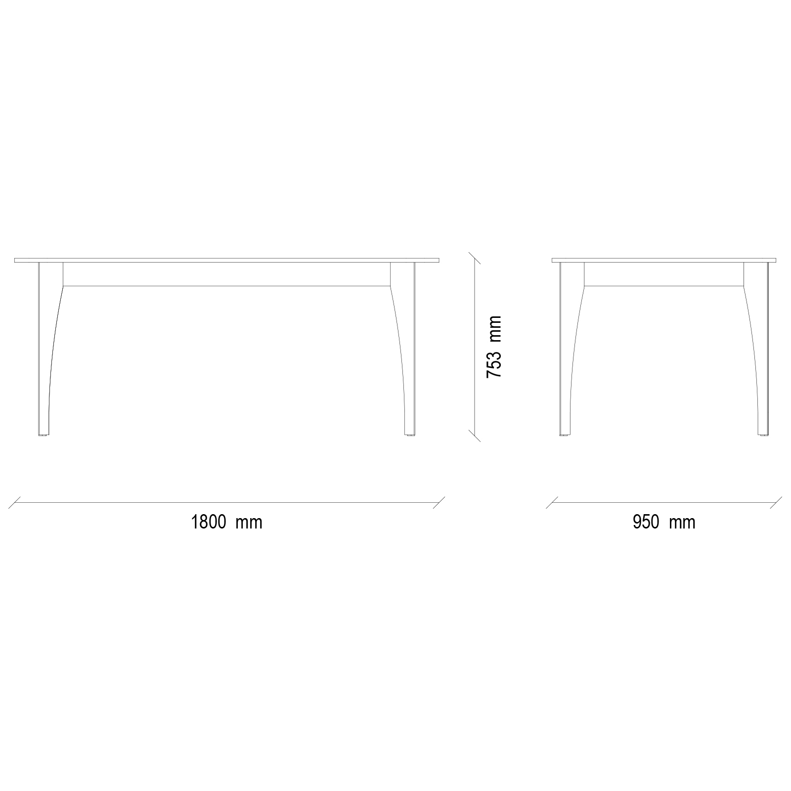 Стол обеденный Enza Home Sona, прямоугольный, размер 180х95х75 см07.180.0539.0000.0000.0000.