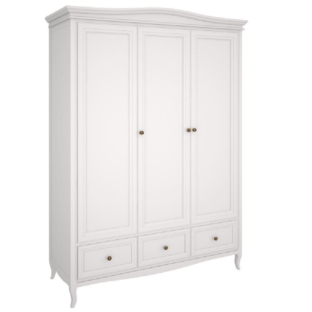 Шкаф 3-х дверный Aletan Majessa, 152х58х211 см, цвет: белый (M803W)M803W Шкаф 3-х дверный Aletan Majessa, 152х58х211 см, цвет: белый (M803W)M803W