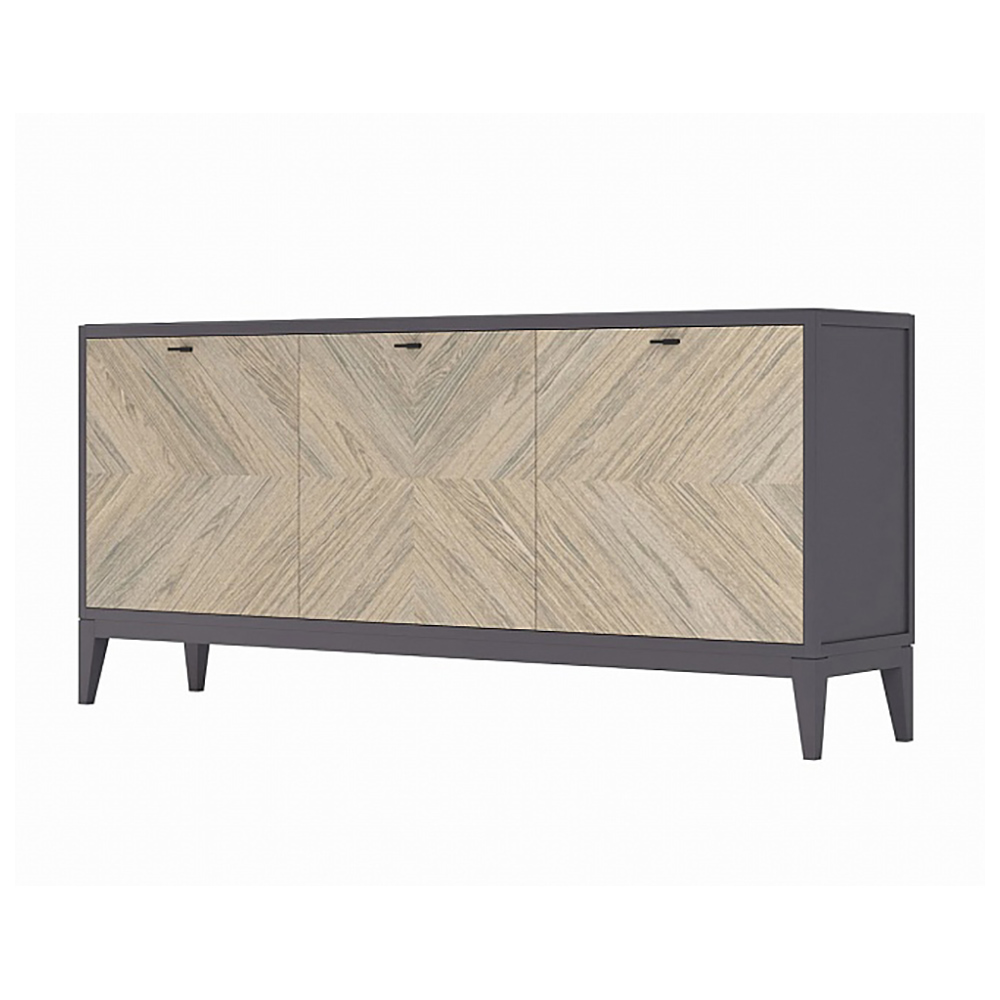 Комод-прилавок Timber Тоскана, 3 дверный, 185x41x85 см, цвет: Мокко/Дуб серебристый (Т-908/D7/M)Т-908