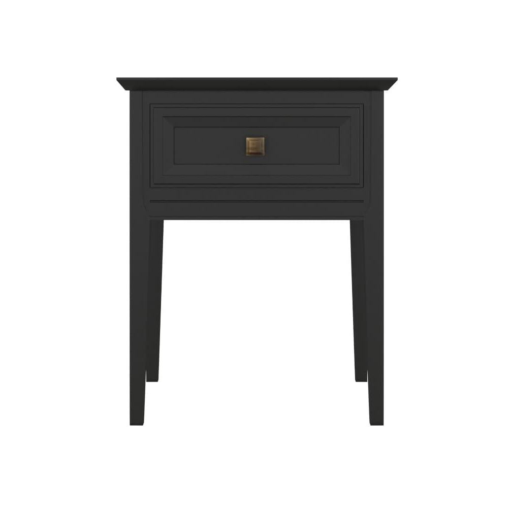 Тумбочка прикроватная Tesoro Black, 1 ящик, 49х40х62 см, цвет: черный (T301BL)T301BL