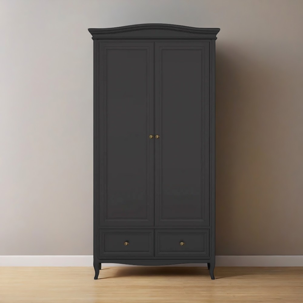 Шкаф 2-х дверный Aletan Majessa, 105х58х211 см, цвет: чёрный (M802BL )M802BL Шкаф 2-х дверный Aletan Majessa, 105х58х211 см, цвет: чёрный (M802BL )M802BL