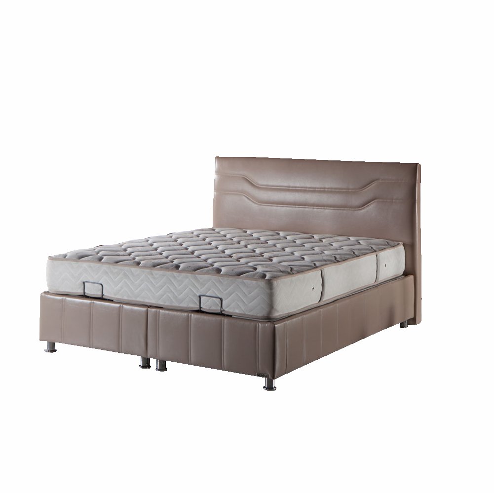 Кровать Bellona Ferro, с мягким изголовьем, с подъемным механизмом, обивка: экокожа: D0150FERR-()+FERR-()x200