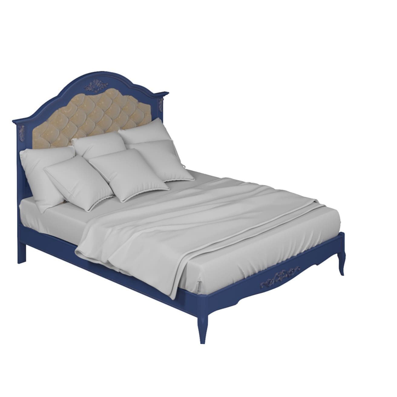 Кровать Aletan Provence, полуторная, 140x200 см, цвет: синий (B214IN)B214IN