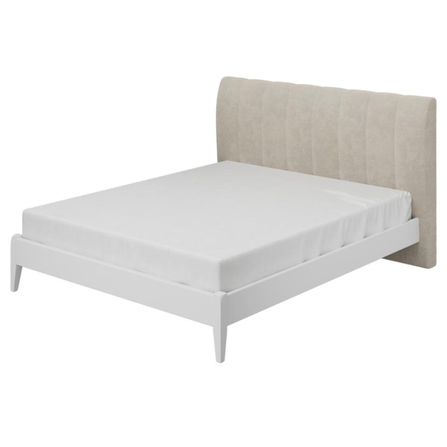 Кровать Bravo Джали, двуспальная, 160х200 см, спинка: айвори/вертикаль, каркас: белый античный