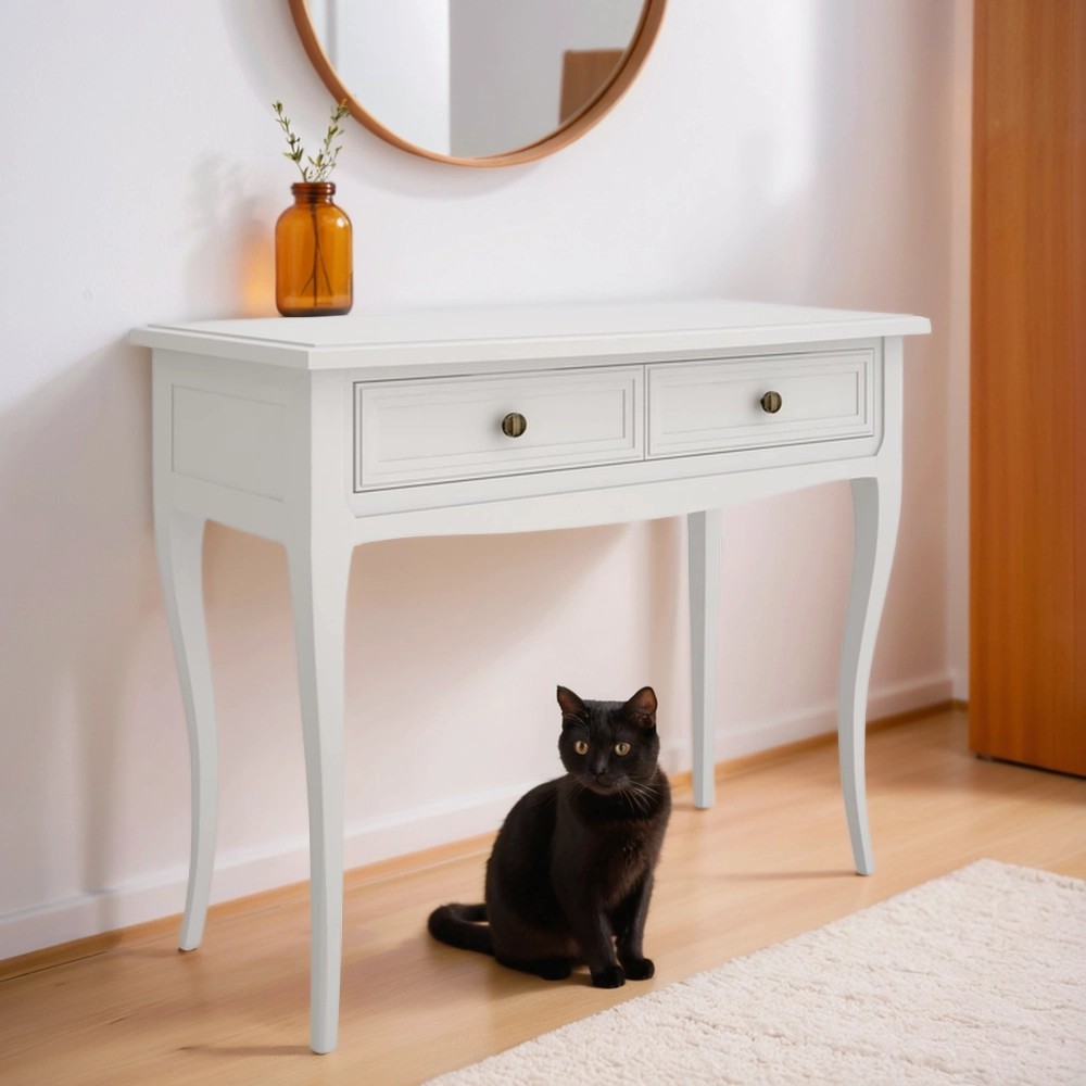 Консоль Aletan Majessa, 105х48х80 см, цвет: белый (M902W)M902W Консоль Aletan Majessa, 105х48х80 см, цвет: белый (M902W)M902W