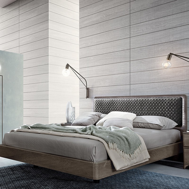 Кровать MAIA Camelgroup, ткань Miraglio col. 205 Fumo, 160x200 см, цвет: серебристая береза (154LET.40PL)154LET.40PL