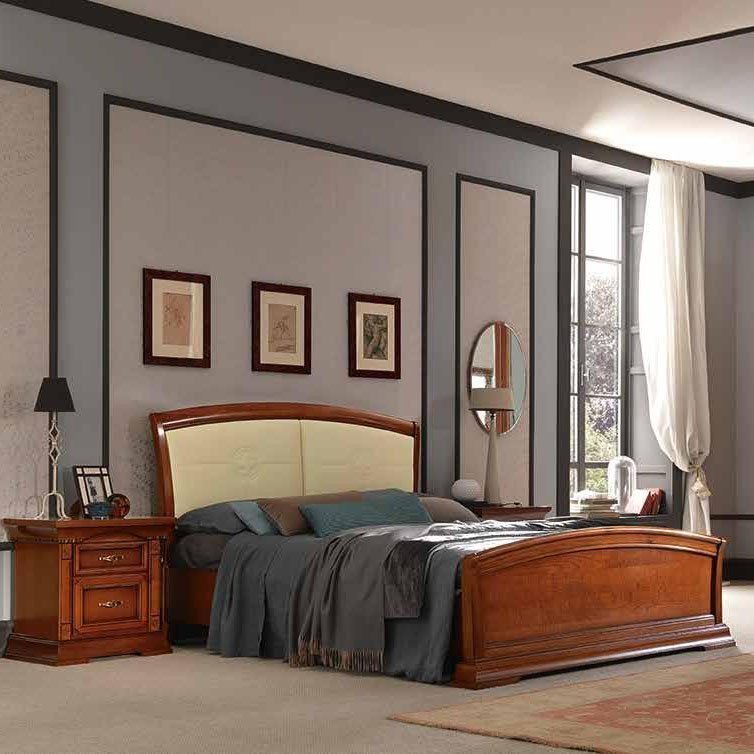 Кровать Prama Palazzo Ducale ciliegio, двуспальная, с мягким изголовьем и изножьем, цвет: вишня, экокожа, 180x200 см (71CI15LT)71CI15LT