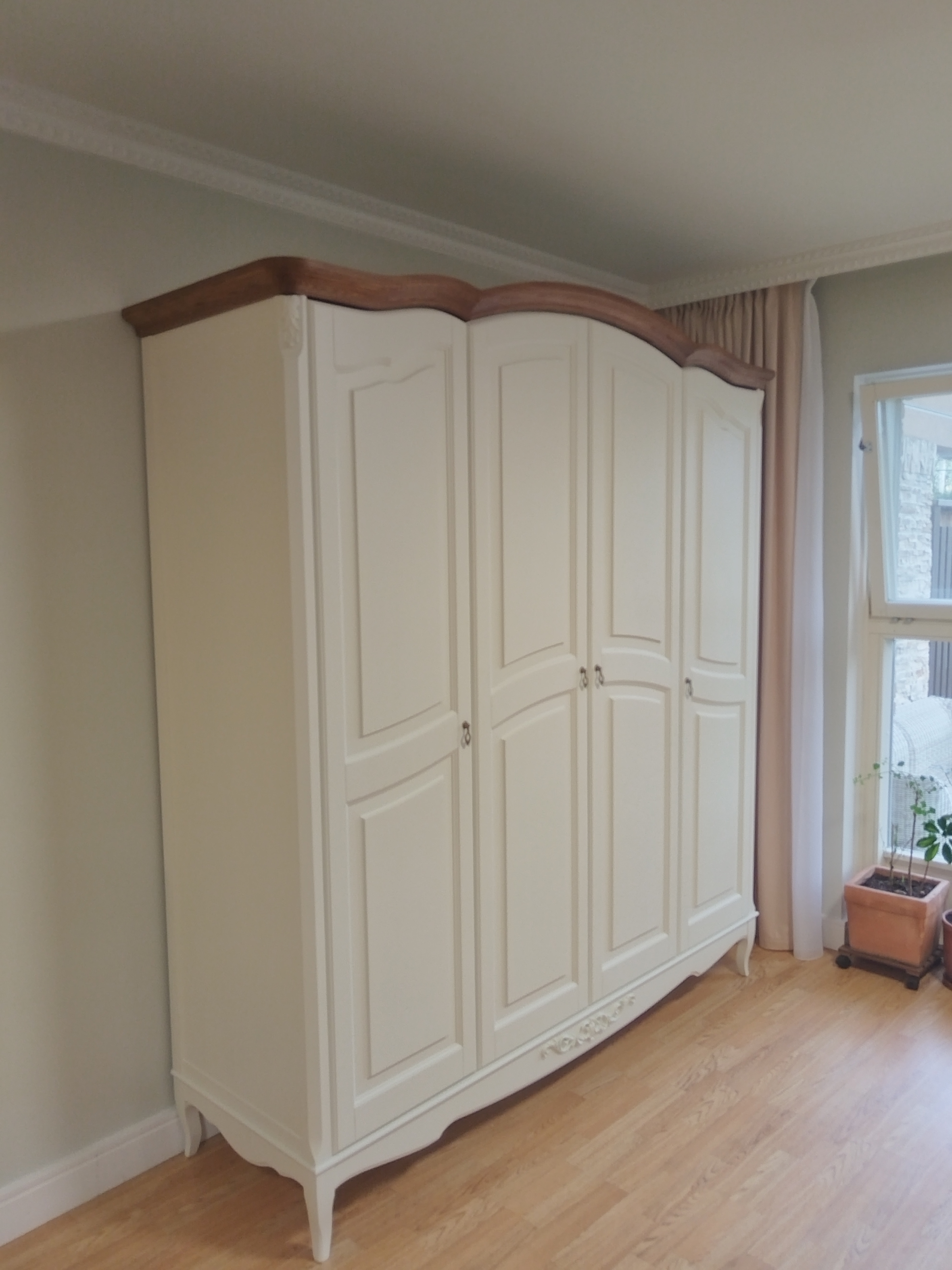 Шкаф платяной Aletan Provence Wood, 3-х дверный, цвет: слоновая кость -дерево 162х66х223 (W803)W803 Шкаф платяной Aletan Provence Wood, 3-х дверный, цвет: слоновая кость -дерево 162х66х223 (W803)W803