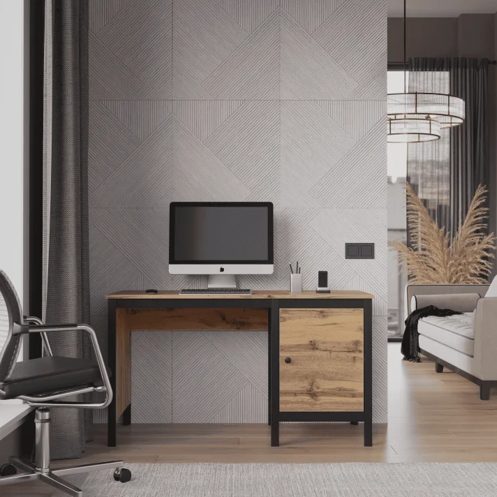 Стол письменный БРВ Лофт (Loft), цвет дуб вотан, 130х60х75 см (BIU/130)BIU/130