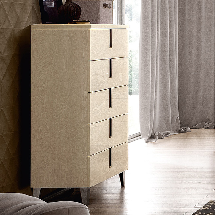 Комод высокий Camelgroup Ambra, 5 ящиков, цвет: янтарная береза, 75x42x102 см (148SET.02AV)148SET.02AV