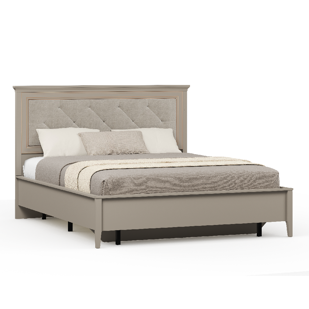 Кровать 160х200 с мягким изголовьем БРВ Классик (Classic), 173x207x120 см, цвет: глиняный серый (LOZ160x200)LOZ160x200