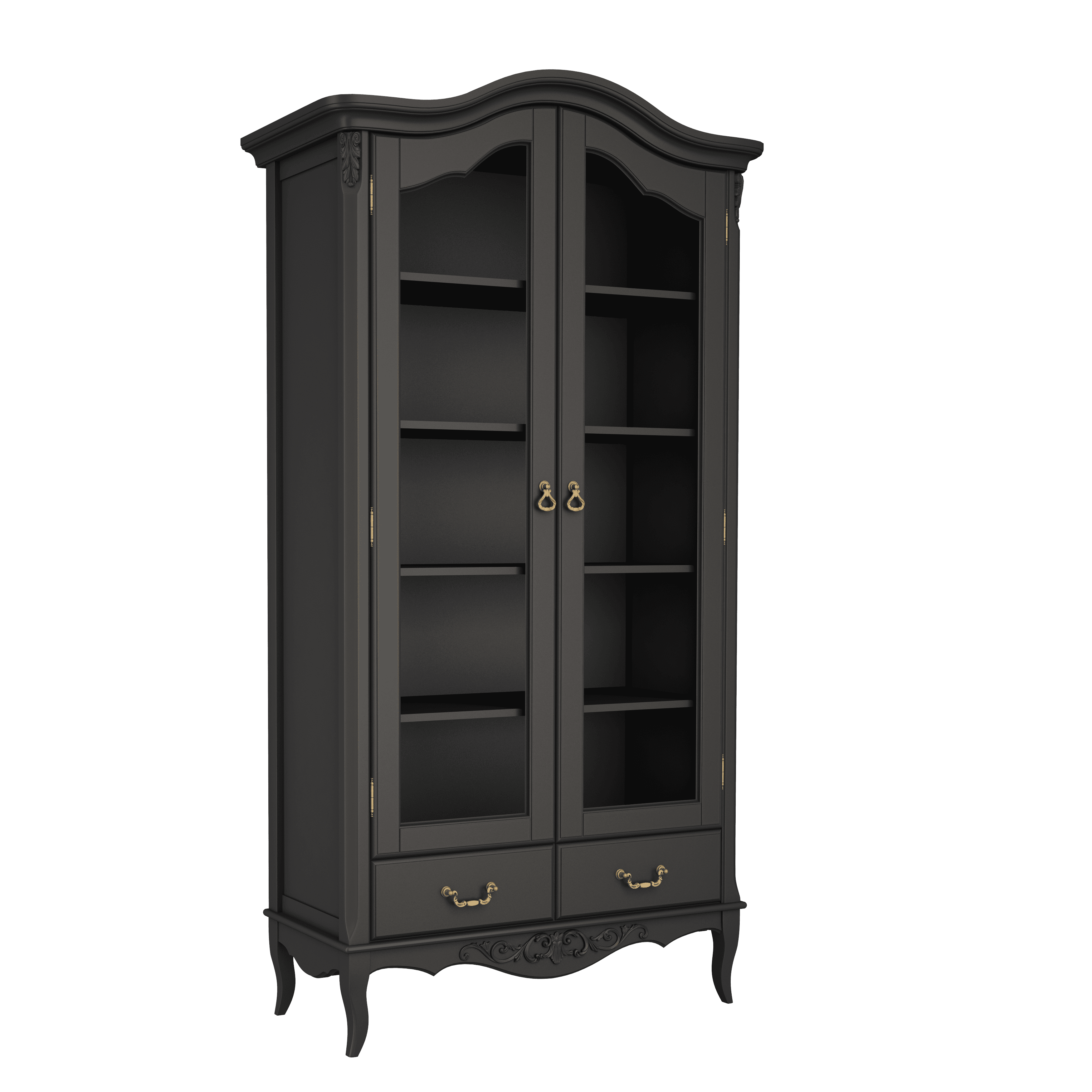 Библиотека Aletan Provence, двухдверная, цвет: черный, размер 107х50х203 см (B604BL) экспоB604BL