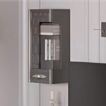 Шкаф навесной Веллона Алено, цвет: графит с серебро, 40x5x90 см (ВЕЛГМР-05)ВЕЛГМР-05