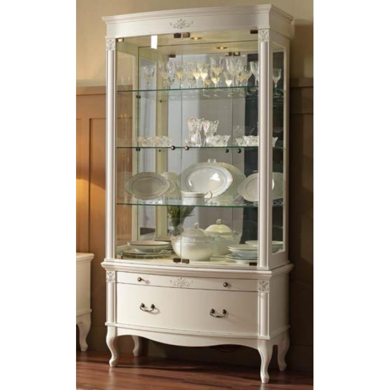 Витрина Panamar Classico на тумбе с ножками, цвет: орех |черешня, 102x46x201 см (805.001.P+885.000.P)805.001.P+885.000.P