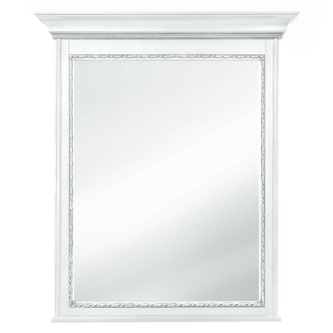 Зеркало Timber Неаполь, навесное 94x110 см цвет: белый с серебром (T-527)T-527