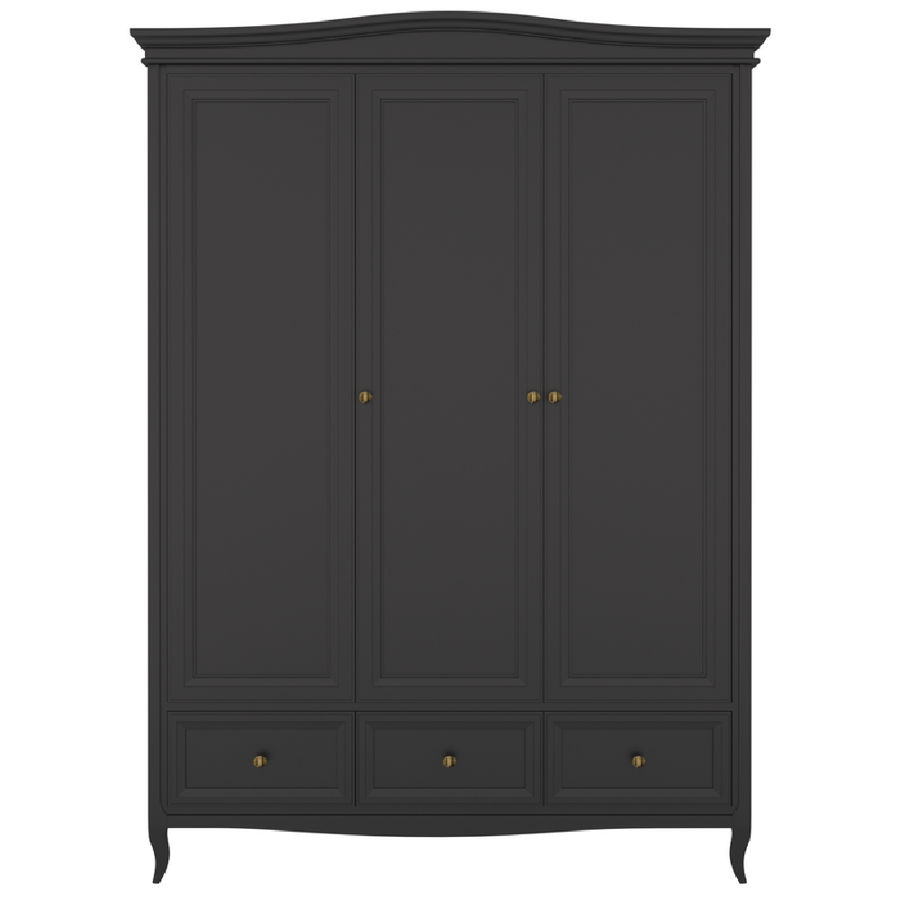 Шкаф 3-х дверный Aletan MAJESSA, 152х58х211 см, цвет: чёрный (M803BL )M803BL
