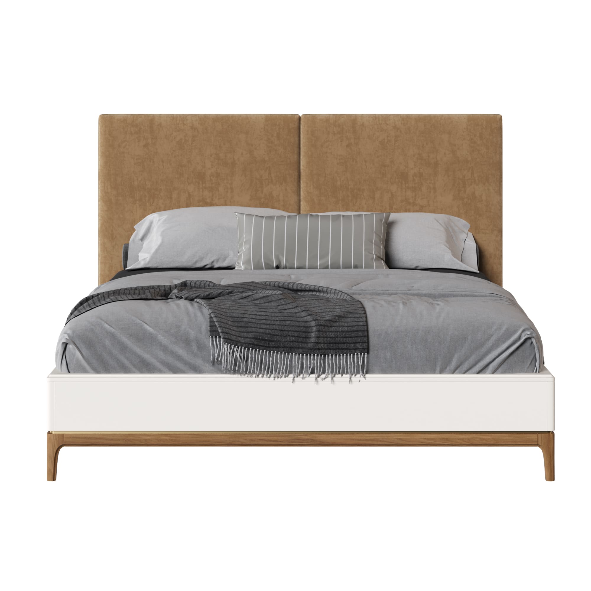 Кровать двуспальная Bari White, 180x200 см, мягкая спинка, цвет: белый (BR228W)BR228W