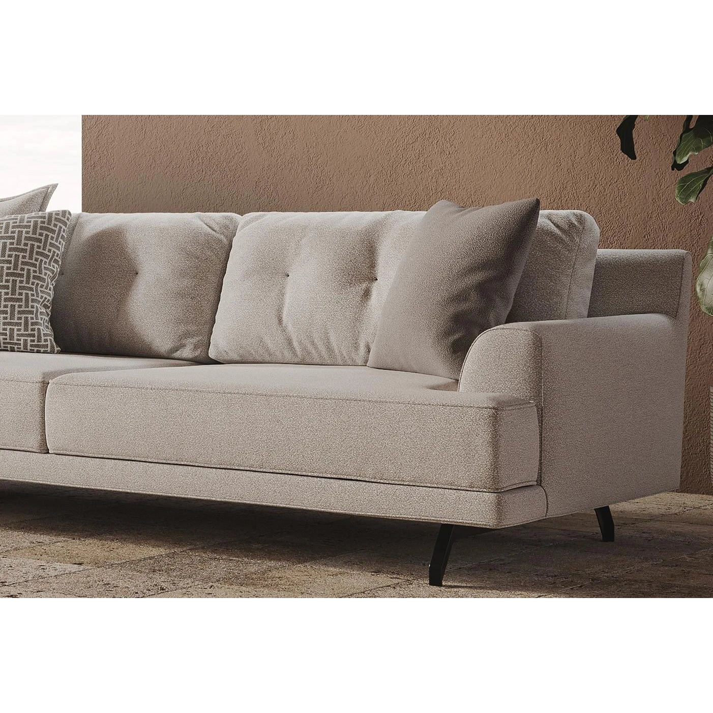 Диван Enza Home Milan, трехместный, бежевый, размер 250х108х82 см Диван Enza Home Milan, трехместный, бежевый, размер 250х108х82 см