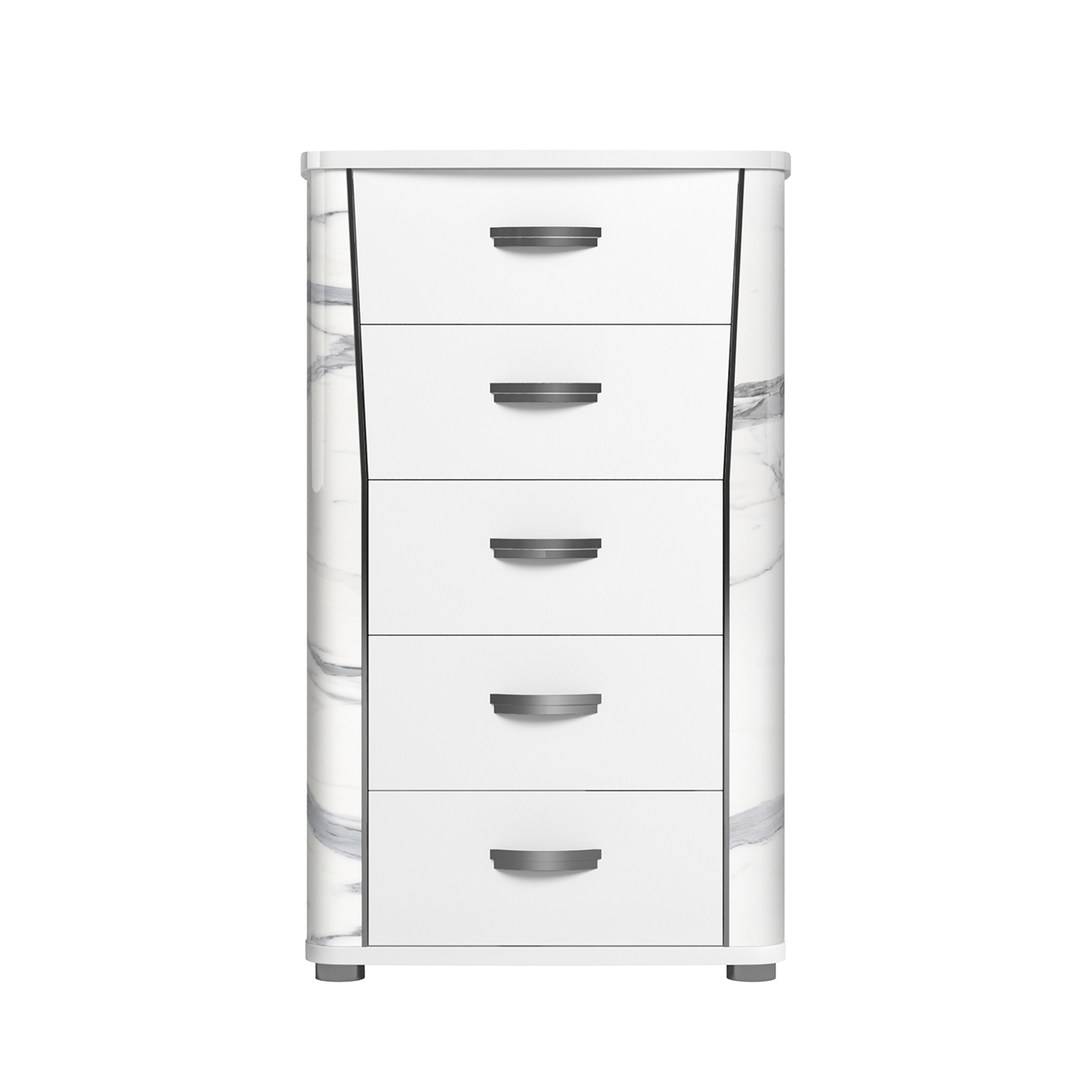 Комод высокий Status Anna, 5 ящика, цвет White, размер 80x42x131 см (ANBWHCM02)ANBWHCM02