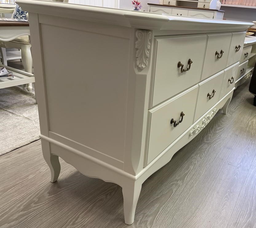 Консоль Aletan Provence Wood, 6 ящиков, цвет: черный-дерево 156х52х96,5 см (W906BL)W906BL Консоль Aletan Provence Wood, 6 ящиков, цвет: черный-дерево 156х52х96,5 см (W906BL)W906BL