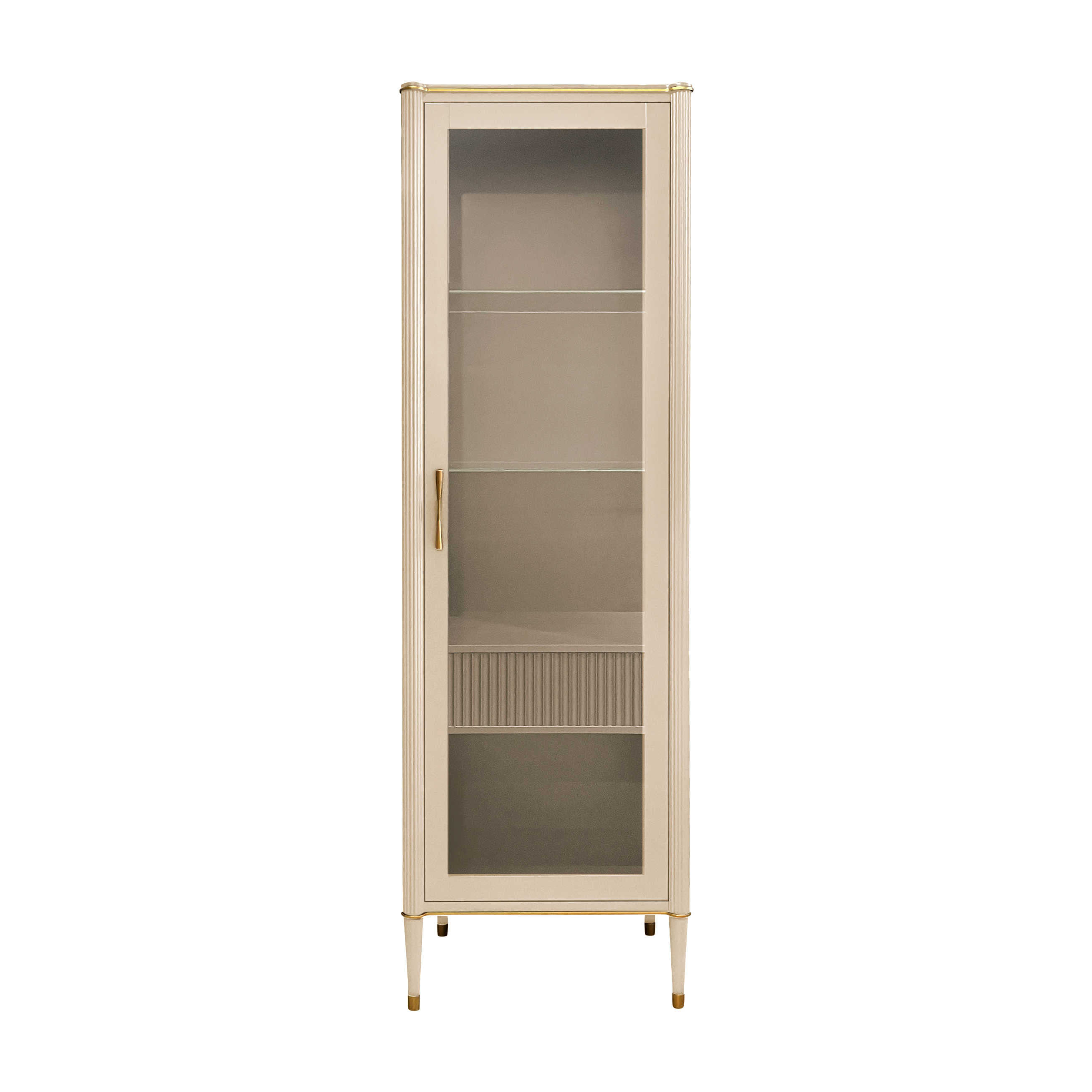 Витрина Timber Венеция, однодверная правая, цвет: Меланж/Орех американский, 63х45х193 см (Т-101R/ML/NA)Т-101R/ML/NA