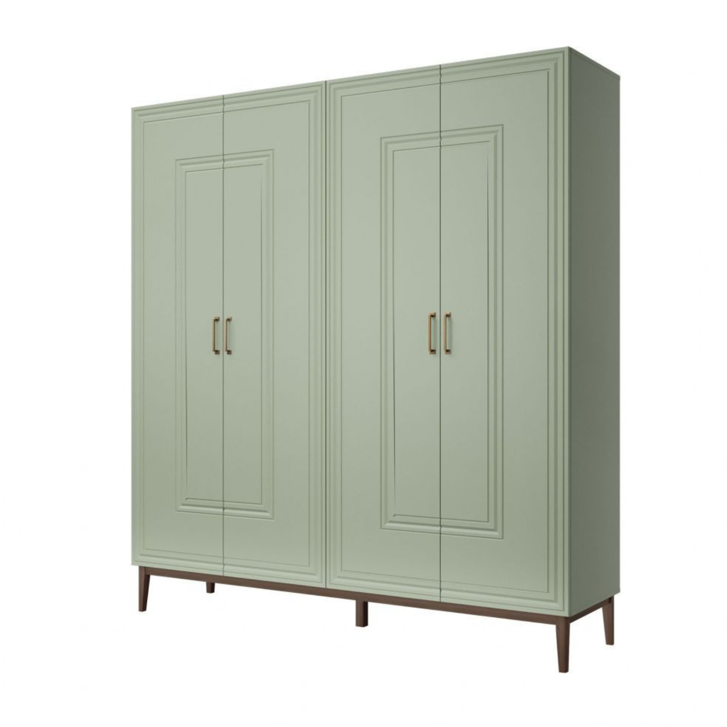 Шкаф платяной Bravo Гориция, четырехдверный, цвет; зеленый самшит, размер 201х53х219 см