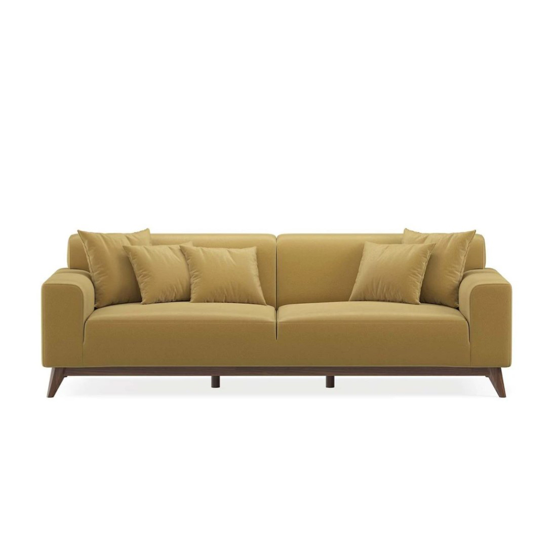 Диван-кровать Enza Home Netha, трёхместный, цвет 11704 Mustard (горчица), размер 238х94х76 см