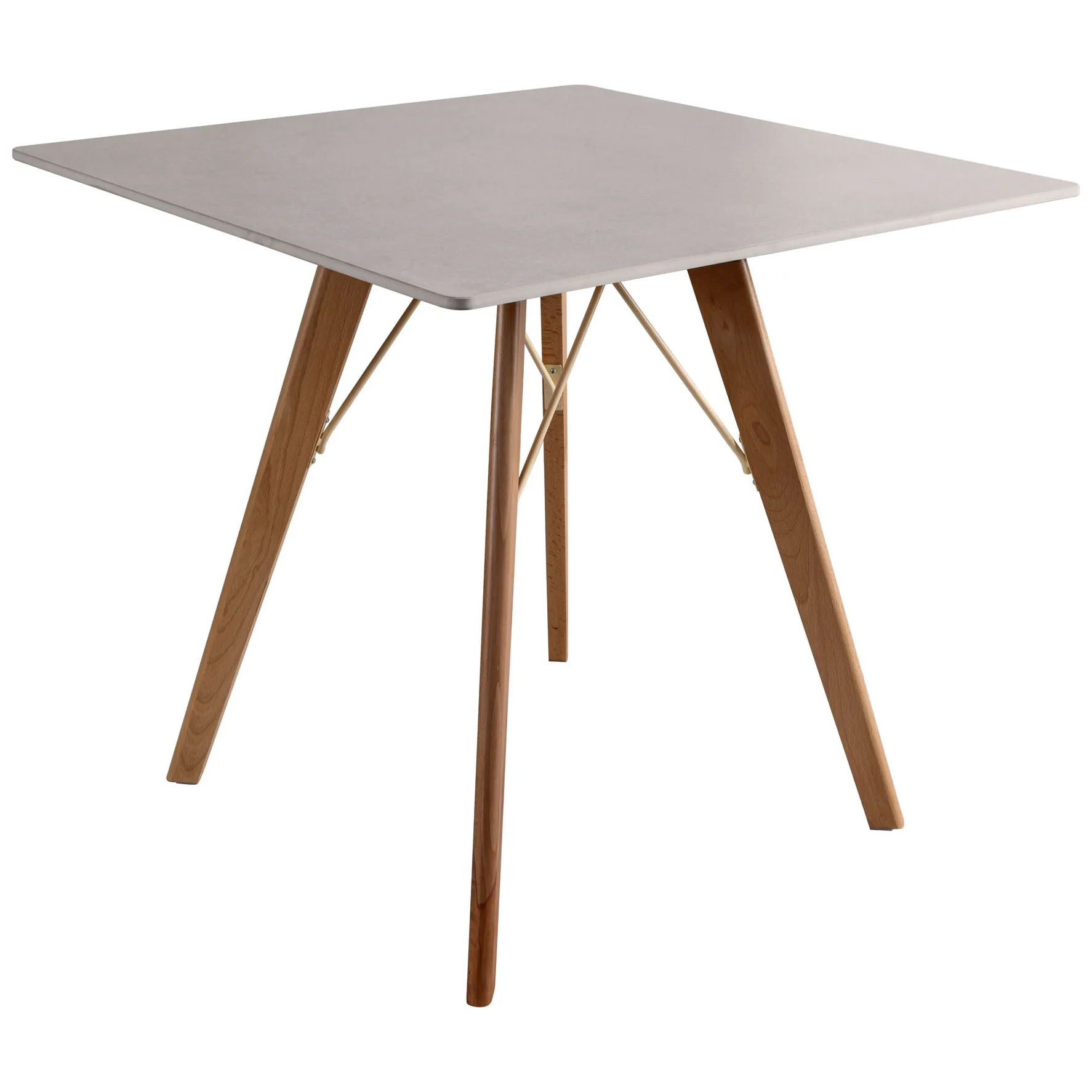 Стол обеденный JET-CERAMIC, столешница квадратная, ножки-дерево, фаска, размер 80х80х74 см