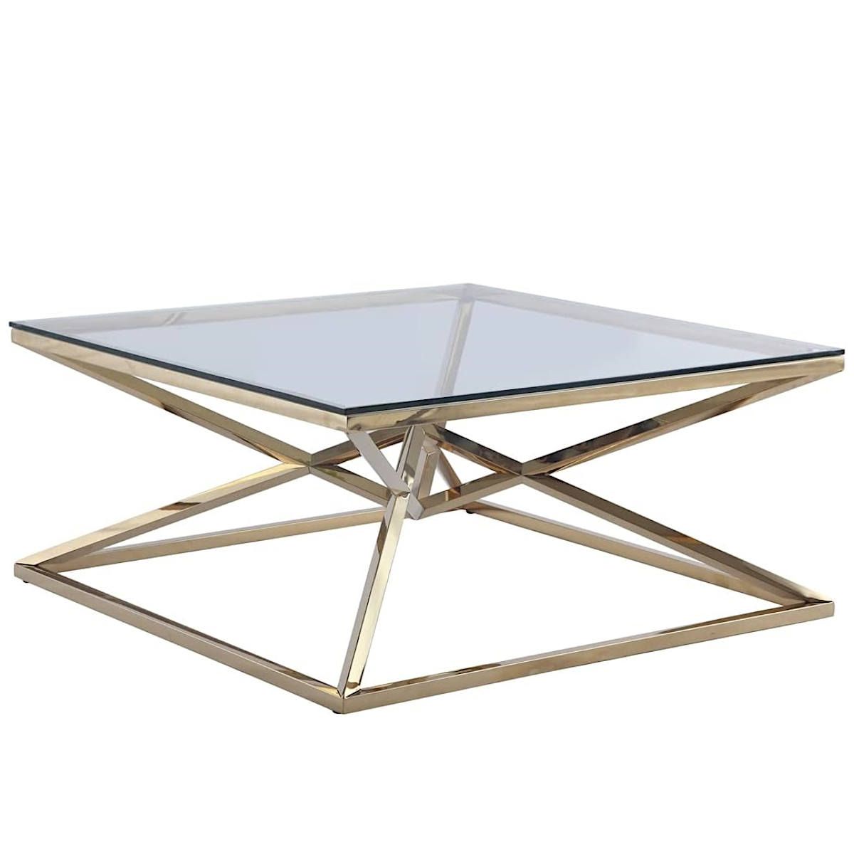 Стол журнальный La Alta, с стеклянной столешницей, размер: 90x90x45 см (CS-1000)CS-1000