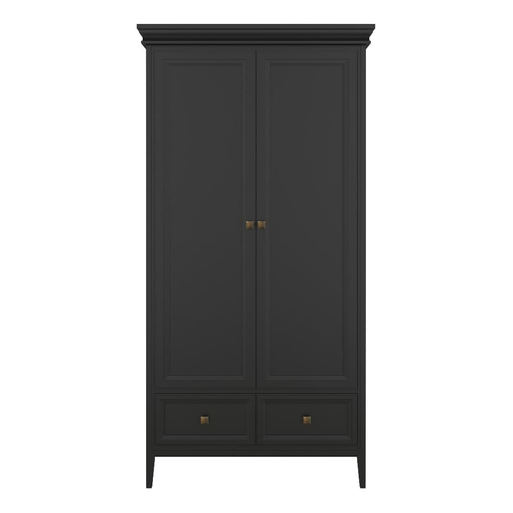 Шкаф платяной Tesoro Black, двухдверный, 105х58х211.5 см, цвет: черный (T802BL)T802BL
