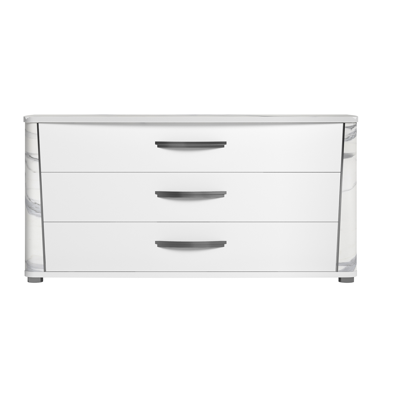 Комод широкий Status Anna, 3 ящика, цвет White, размер 175x51x84 см (ANBWHCM01)ANBWHCM01