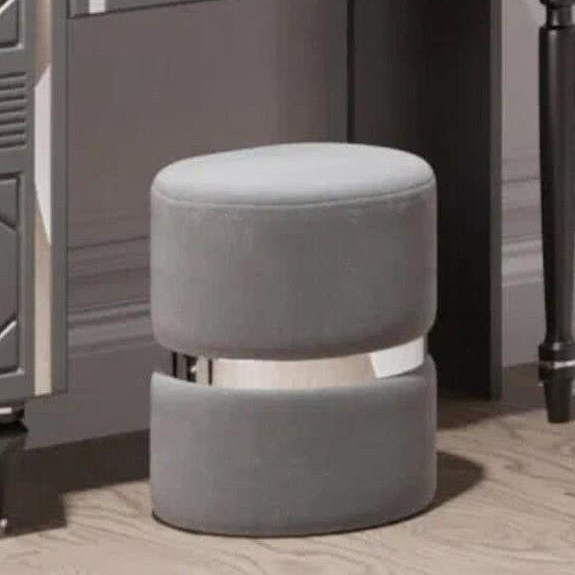 Пуф Веллона Алено, цвет: графит с серебром, 38x38x42 см (ВЕЛСМР-08)ВЕЛСМР-08