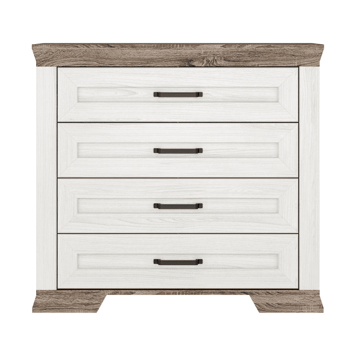 Комод БРВ Марсель (Marselle), цвет ясень снежный/дуб сонома темный, 98х46х90 см (KOM4S)KOM4S