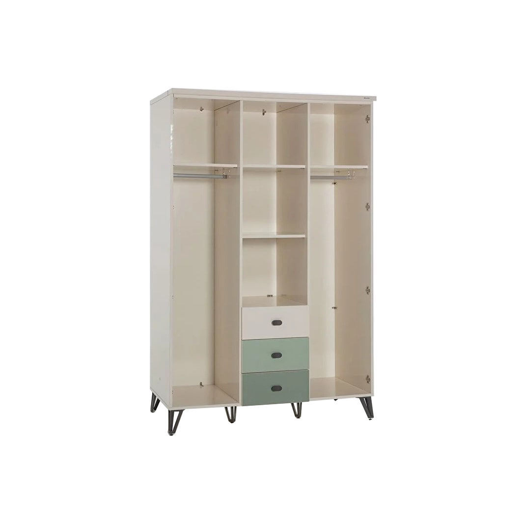 Шкаф платяной Bellona Menty, 3-х дверный, цвет: зеленый, размер 135х62х208 см (MENTY-21)MENTY-21