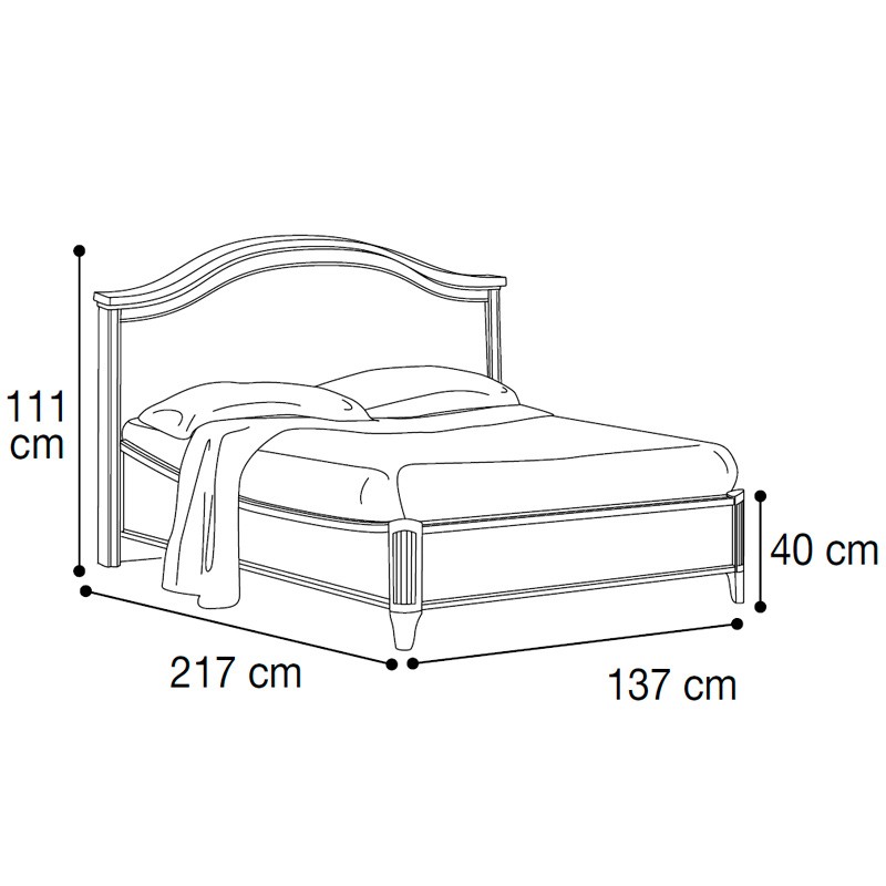 Кровать Camelgroup Nostalgia Gendarme полутораспальная, без изножья, цвет: орех, 120x200 см (085LET.27NO)085LET.27NO
