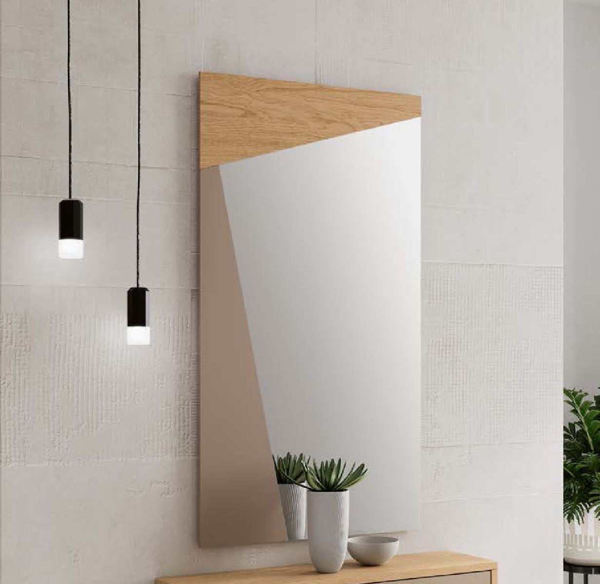 Зеркало с рамой Disemobel Kendra, цвет Nordico|Arena-1 Mate, размер 60x2x110 см (4028)4028