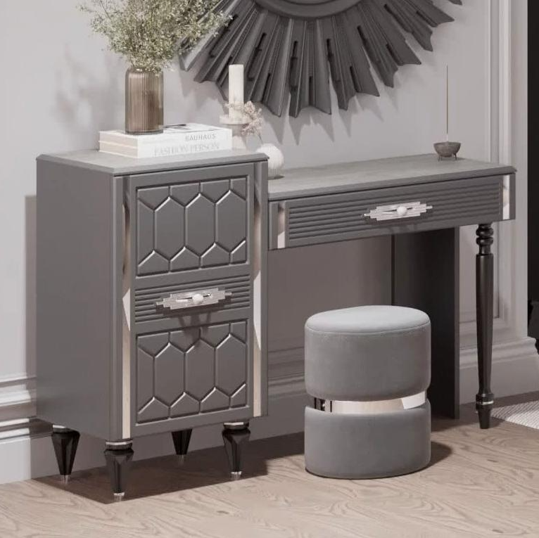 Стол туалетный Веллона Алено, цвет: графит с серебром, 116x40x80 см (ВЕЛСМР-06)ВЕЛСМР-06