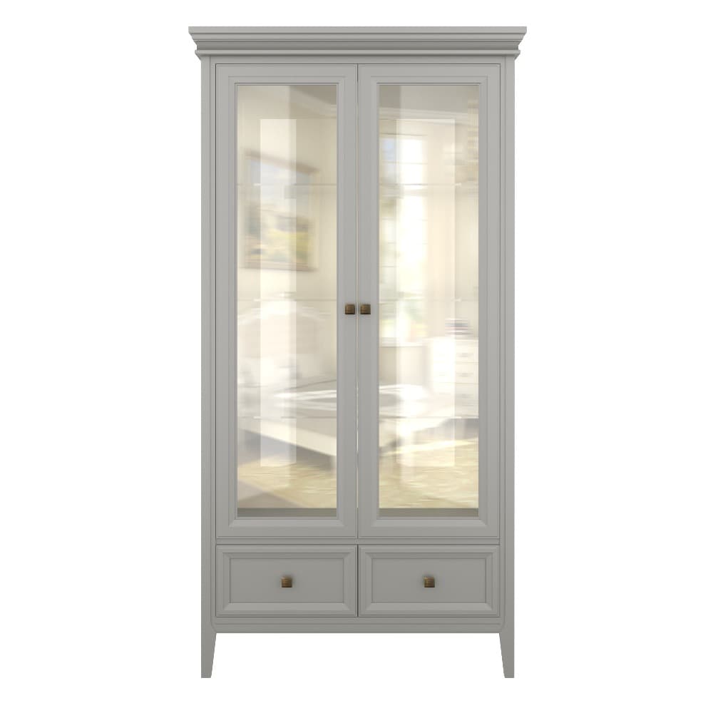 Витрина Tesoro Grey, двухдверная, с зеркалом, 105х40х211,5 см, цвет: серый (T603GR)T603GR