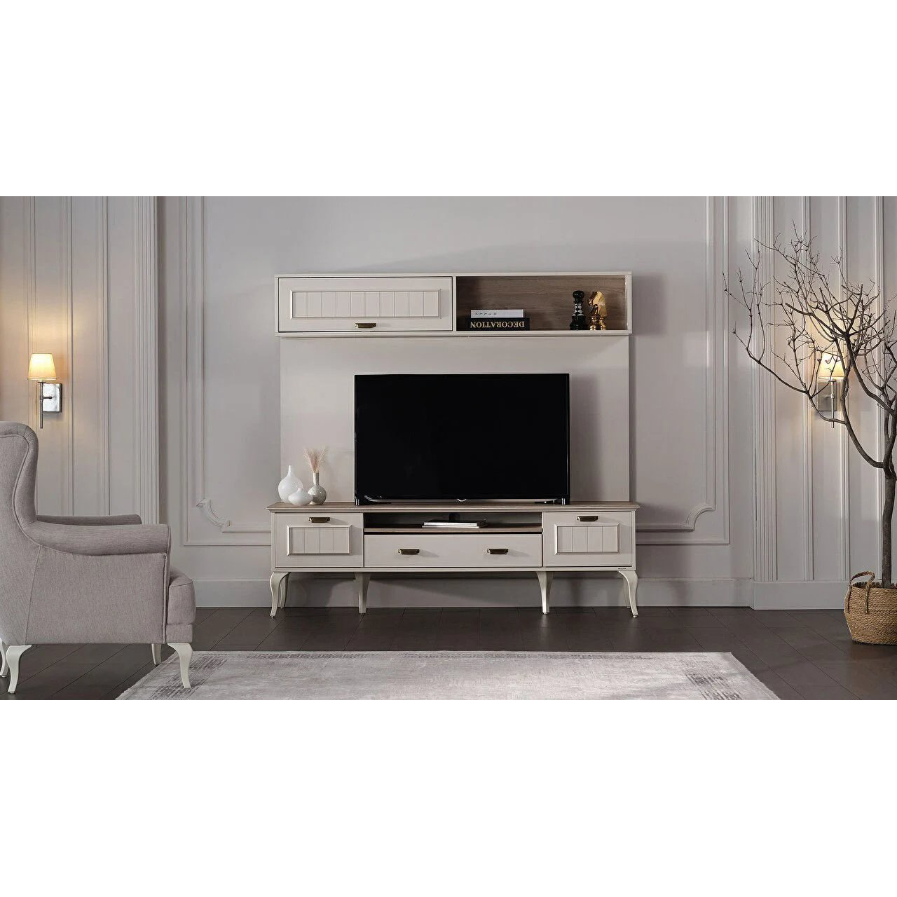 Панель для ТВ Bellona Andera, с полкой, размер 184x27x119 см (ANDR-15E)ANDR-15E Панель для ТВ Bellona Andera, с полкой, размер 184x27x119 см (ANDR-15E)ANDR-15E
