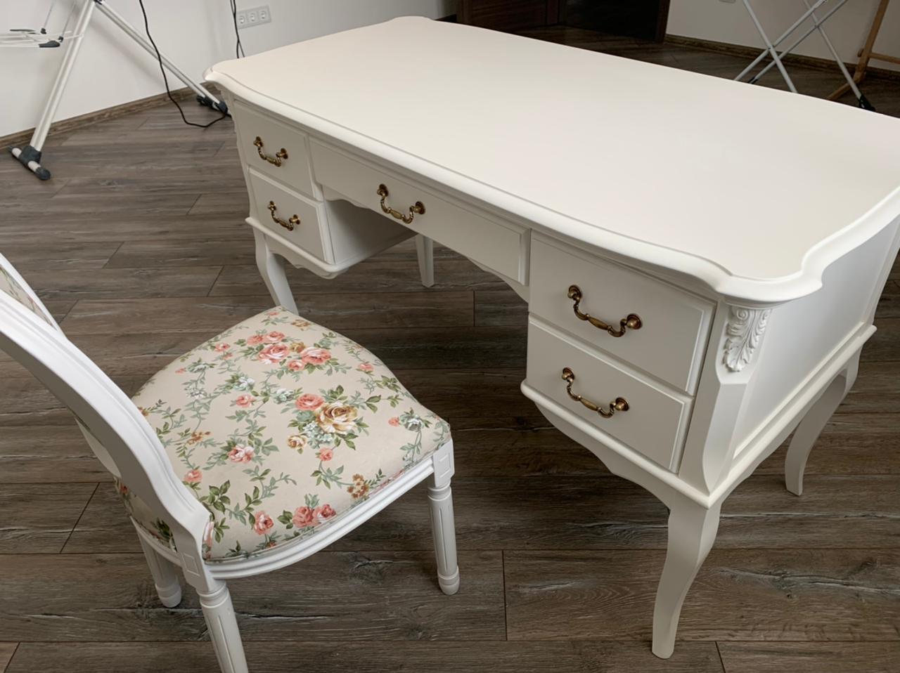 Стол письменный Aletan Provence Wood большой, цвет: слоновая кость-дерево 152х60х80 см (W706)W706 Стол письменный Aletan Provence Wood большой, цвет: слоновая кость-дерево 152х60х80 см (W706)W706