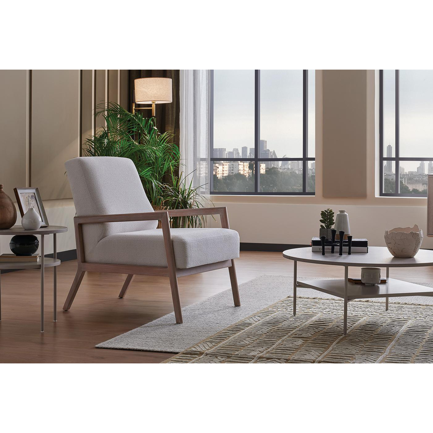 Кресло Enza Home Basel, цвет 2203-K1-15501 White, размер 70х93х93 см