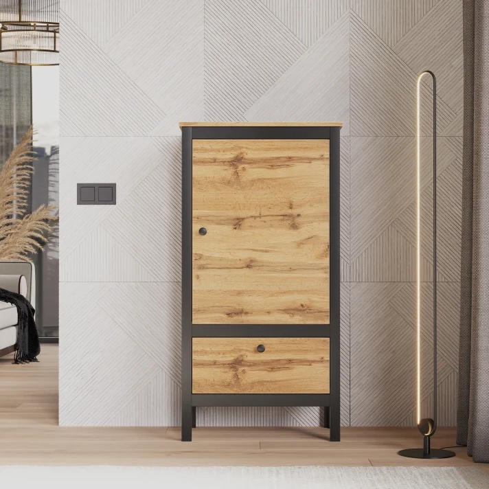 Тумба БРВ Лофт (Loft), цвет дуб вотан, 62х39х121 см (REG1D1S/60)REG1D1S/60