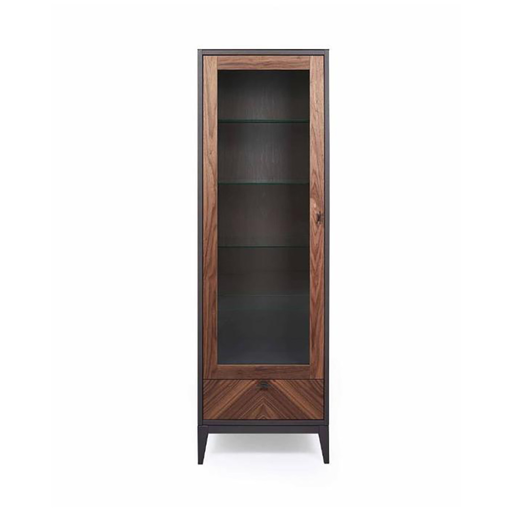 Витрина Timber Тоскана, левая, с ящиком, цвет: Мокко/Орех американский, 65х41х204 см (Т-901LNA/M)Т-901L