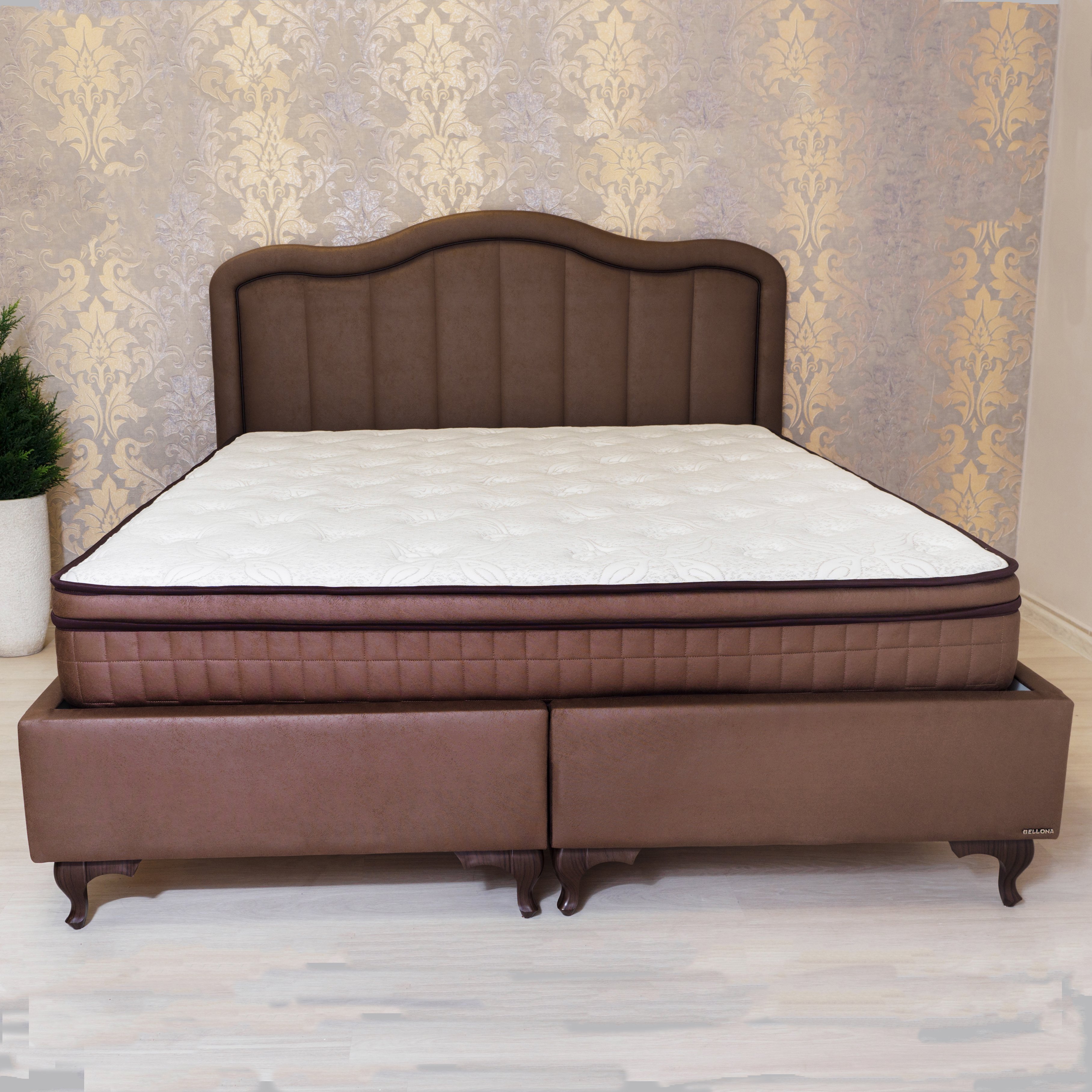 Кровать Bellona Vega, с мягким изголовьем, с подъемным механизмом, обивка: ткань: S2883VEGA-()+VEGA-()x200