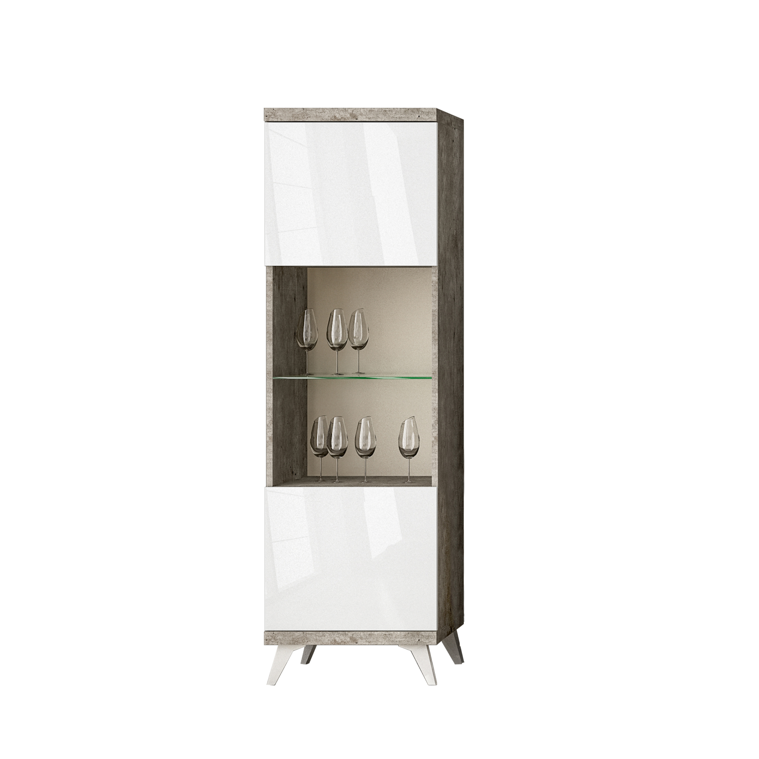 Витрина Status Treviso, однодверная, открытая, цвет серый, 51x43x170 см (ERTRWHV101)ERTRWHV101 Витрина Status Treviso, однодверная, открытая, цвет серый, 51x43x170 см (ERTRWHV101)ERTRWHV101